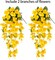 Artificial Hibiscus Fake Hanging Flowers Plants for Outdoors Spring Summer Decor, 2pcs Yellow Silk Hibiscus Long Trailing Vines UV Resistant Realistic Faux Flower
